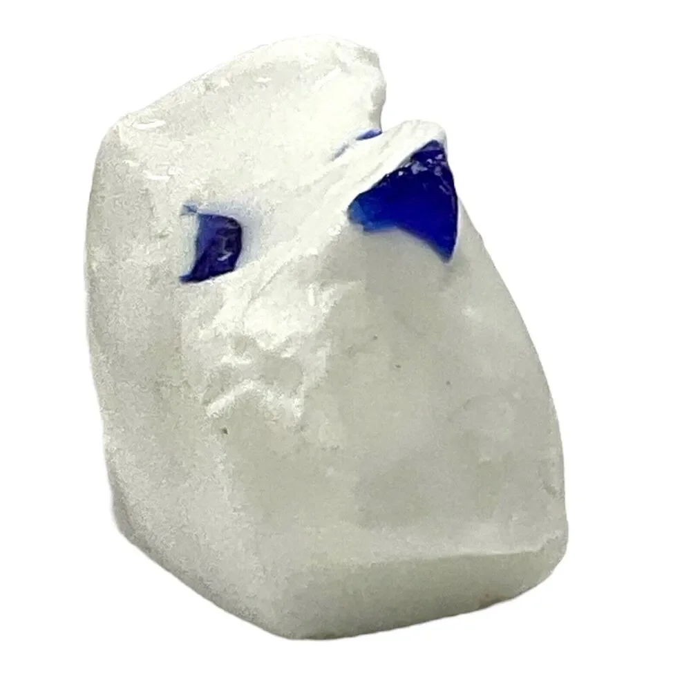Cobalt Tipped White Art Glass‎ Cullet Glowing Manganese Slag Glass #5GX4